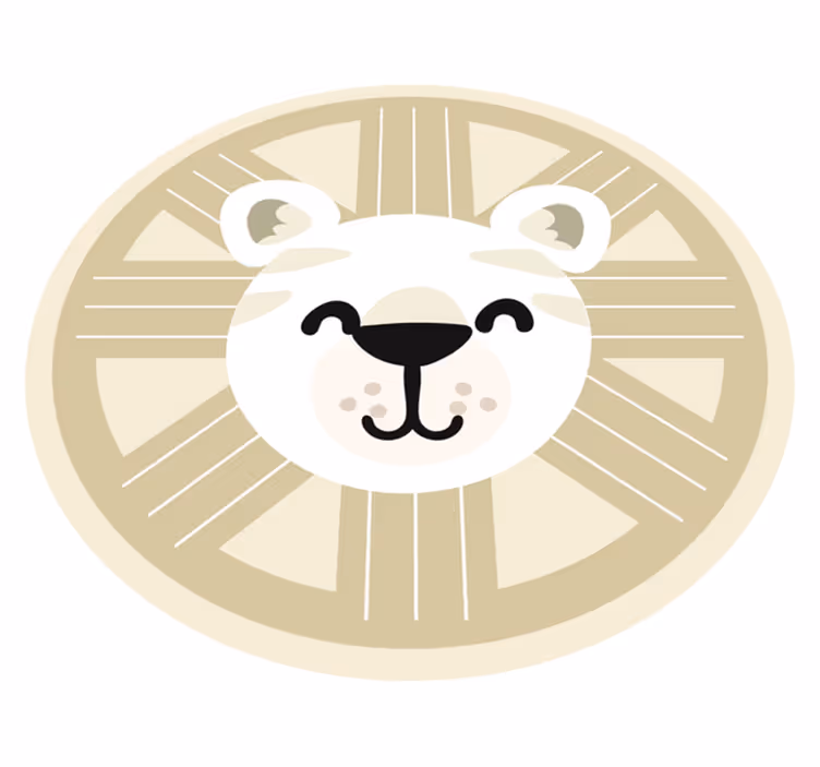 Tappeto vinile bebé grafica del leone sorridente - TenStickers