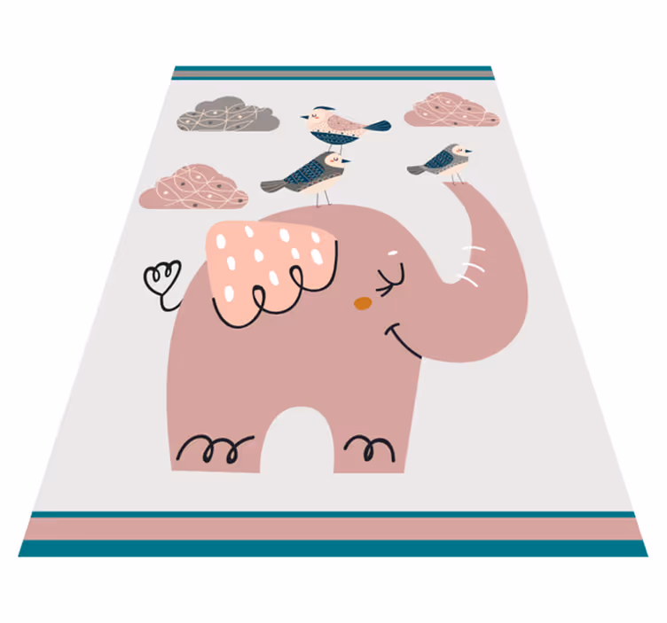 Tappeto vinile per bambini tempo di gioco degli elefanti - TenStickers