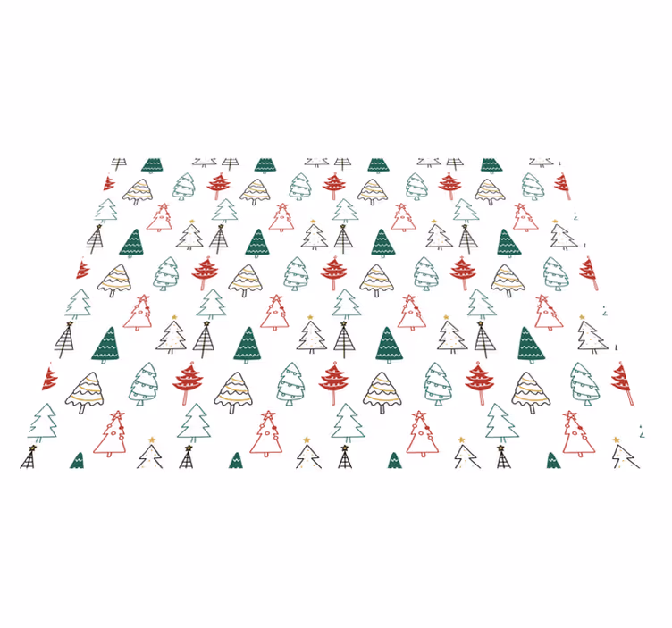 Tappeto Vinile Natale modello di alberi festivi - TenStickers
