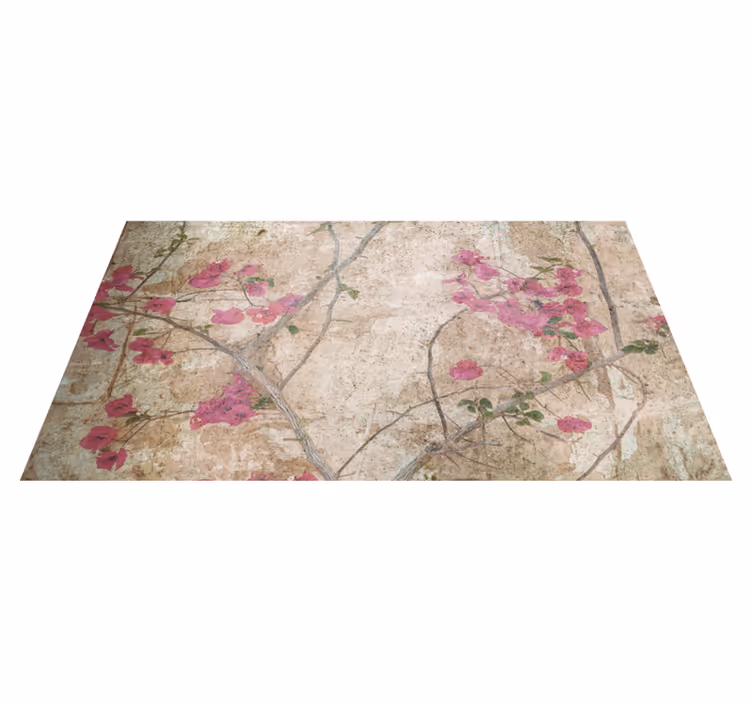 Tappeto vinile fiori sovrapposizione di rami di fiori - TenStickers
