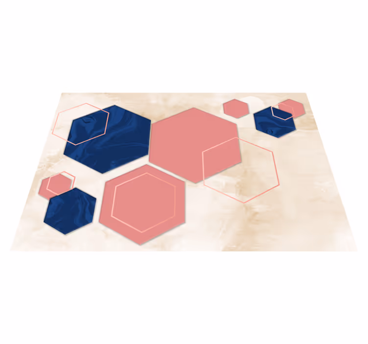 Tappeto vinile geometrico esagoni astratti - TenStickers