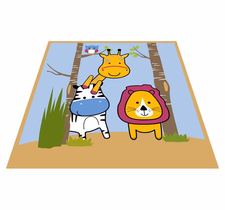 Tappeto vinile per bambini personaggi animali - TenStickers