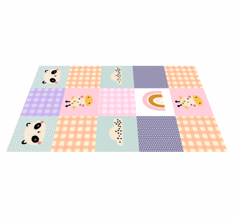 Tappeto vinile per bambini patchwork giocoso - TenStickers