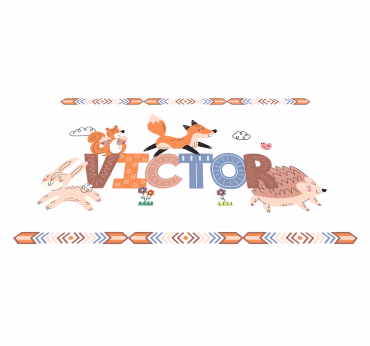 Tappeto vinile con nome creature personalizzabili - TenStickers