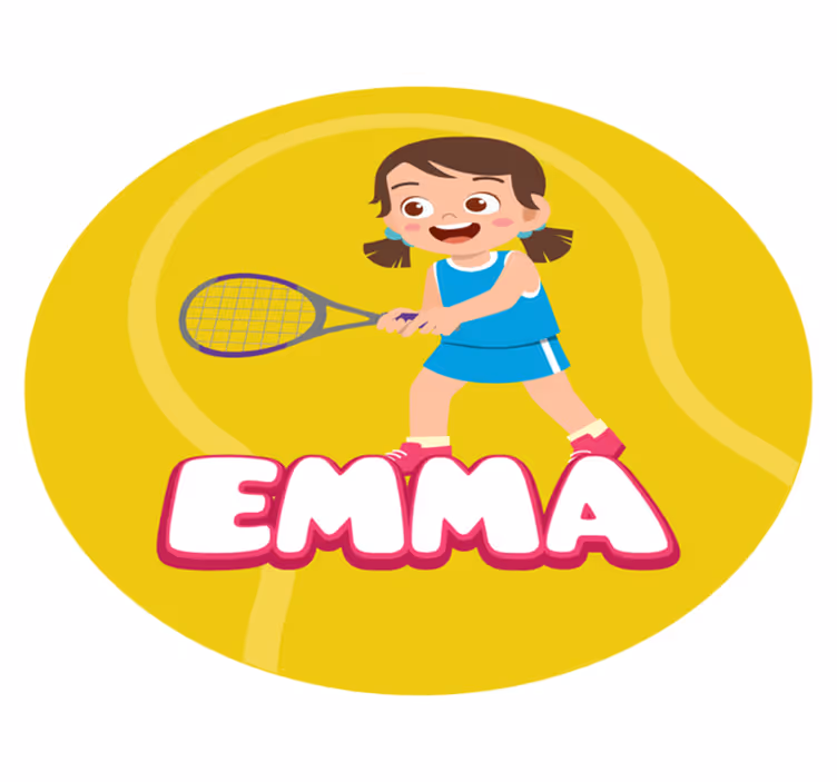Tappeto vinile con nome tennis personalizzato - TenStickers