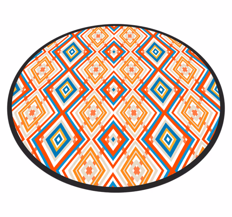 Tappeto vinile geometrico elemento vibrante - TenStickers