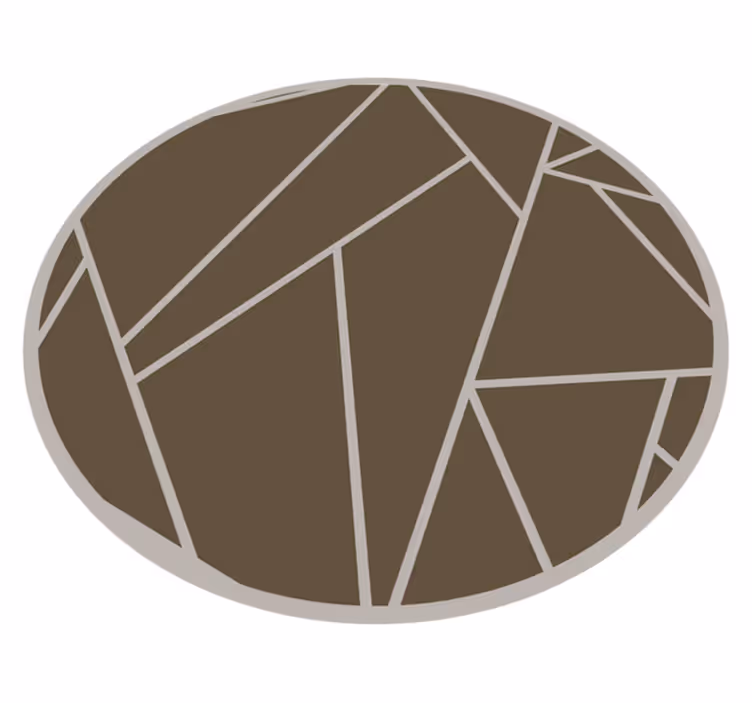 Tappeto vinile marrone cerchio con motivo geometrico - TenStickers
