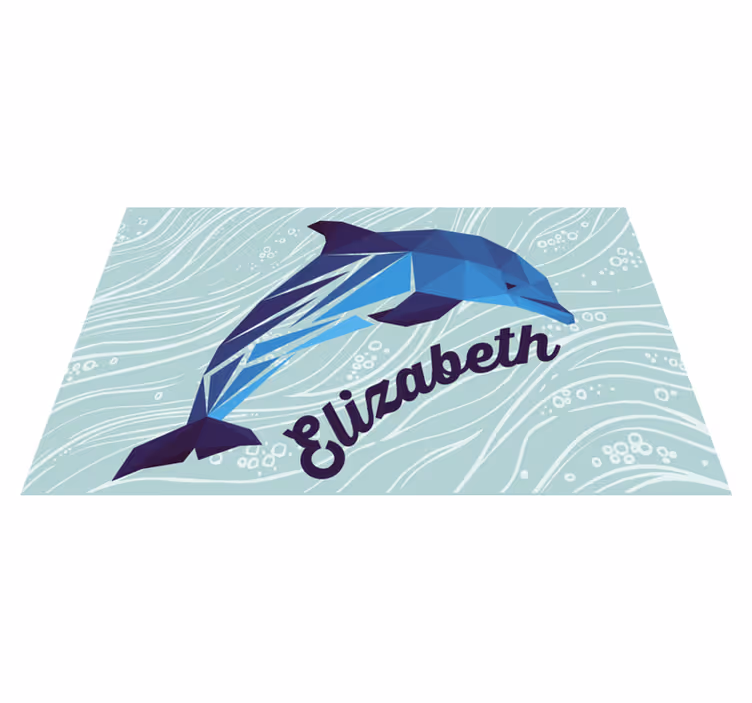 Tappeto vinile con nome delfino personalizzato - TenStickers