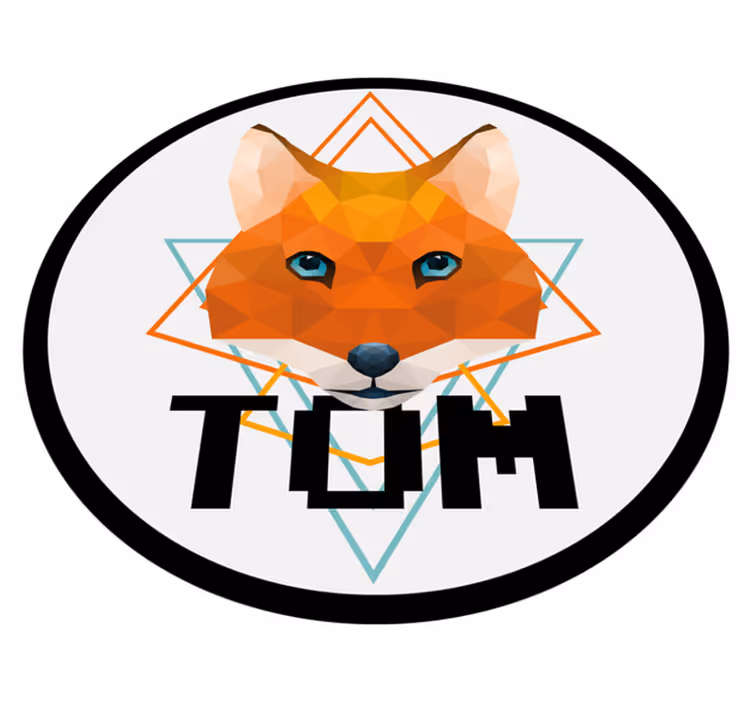 Tappeto vinile con nome cerchio geometrico della volpe - TenStickers