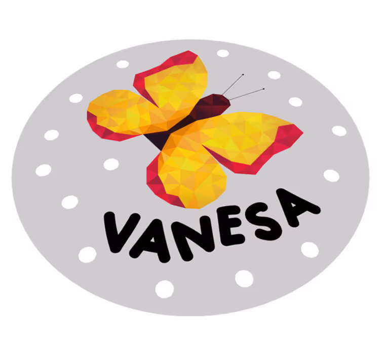 Tappeto vinile con nome farfalla personalizzata - TenStickers