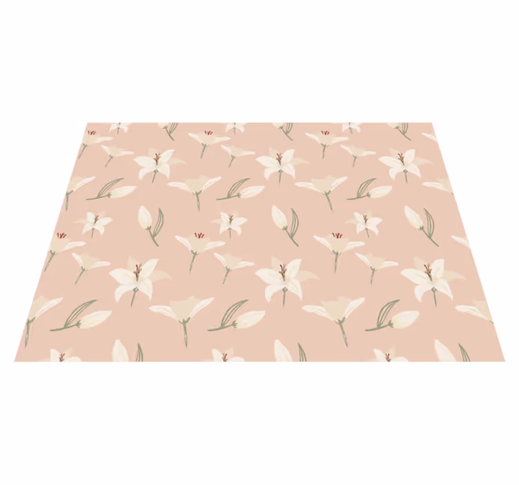 Tappeto vinile fiori eleganza floreale pastello - TenStickers
