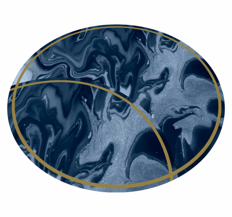 Tappeto in pvc testi abstract Marbled Circular Design - TenStickers