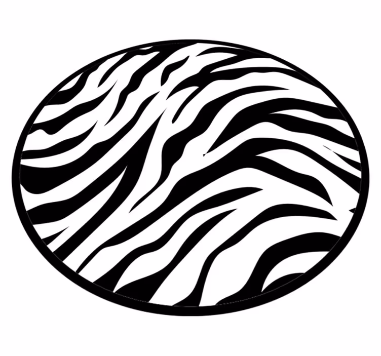 Tappeto in pvc stampa animale circolare zebrate - TenStickers