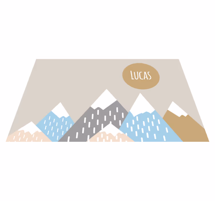 Tappeto vinile con nome paesaggio montano personalizzabile - TenStickers