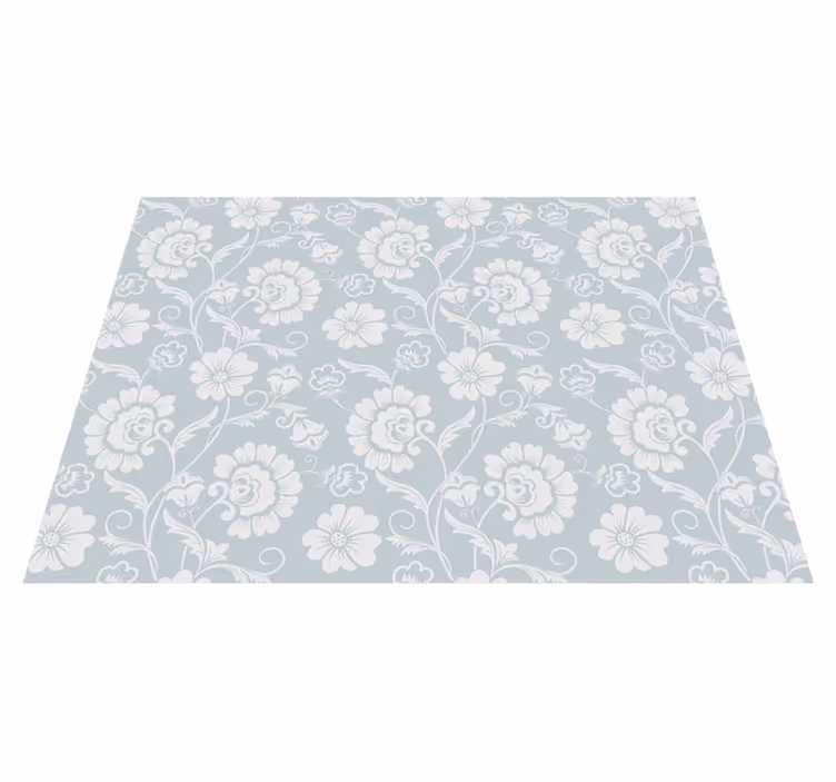Tappeto vinile grigio elegante motivo floreale - TenStickers