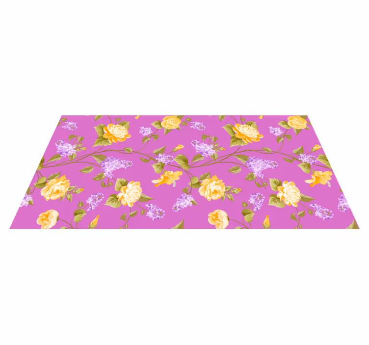 Tappeto in pvc con fiori e piante motivo floreale - TenStickers