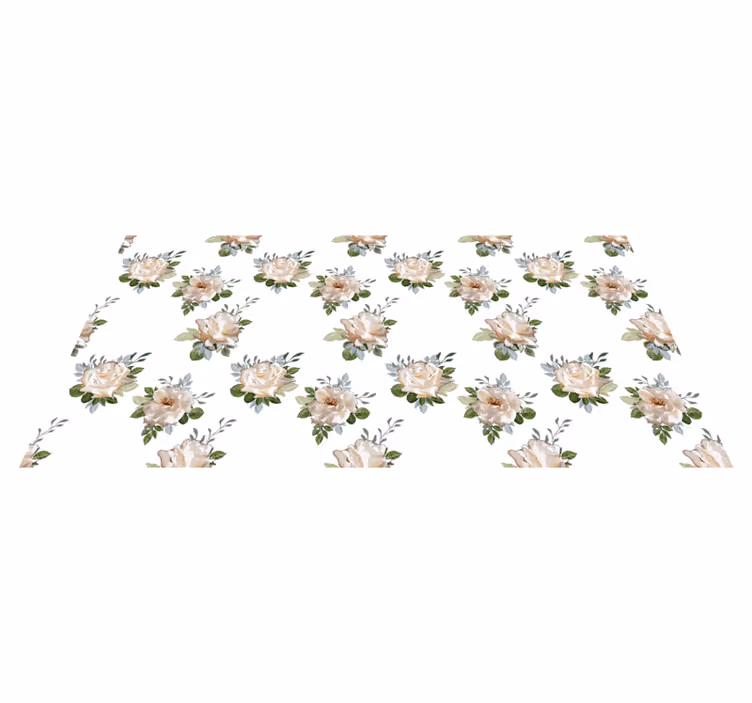 Tappeto in pvc con fiori e piante eleganza floreale - TenStickers