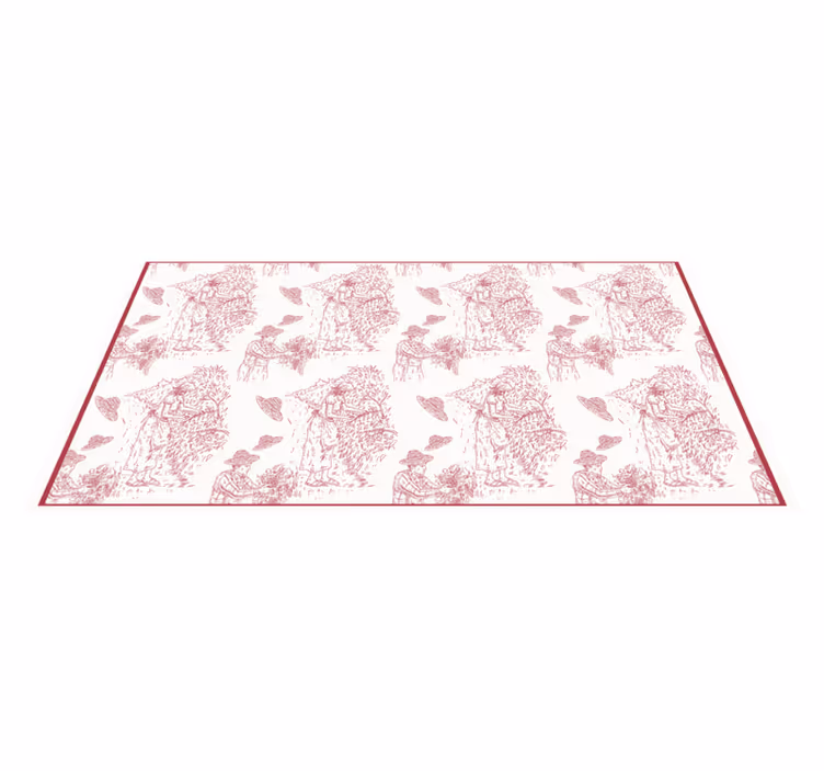Tappeto in pvc retro/vintage motivo toile - TenStickers