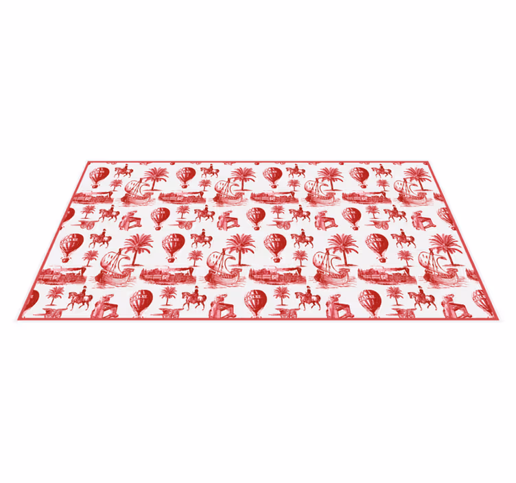 Tappeto in pvc con illustrazioni di animali rossi esotici - TenStickers