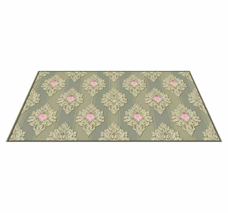 Tappeto in pvc vintage con fiori e piante - TenStickers