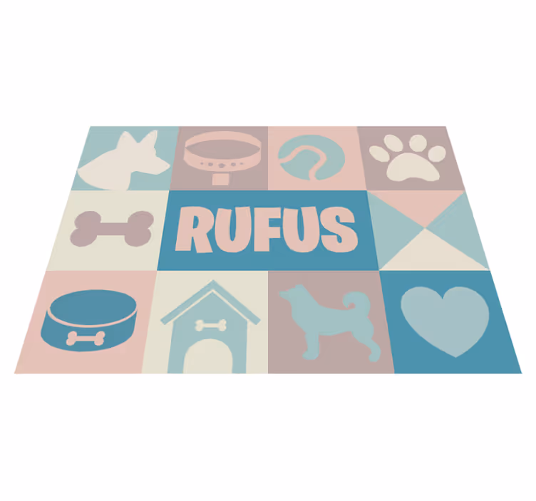 Tappeto in vinile con nome Cani personalizzati - TenStickers