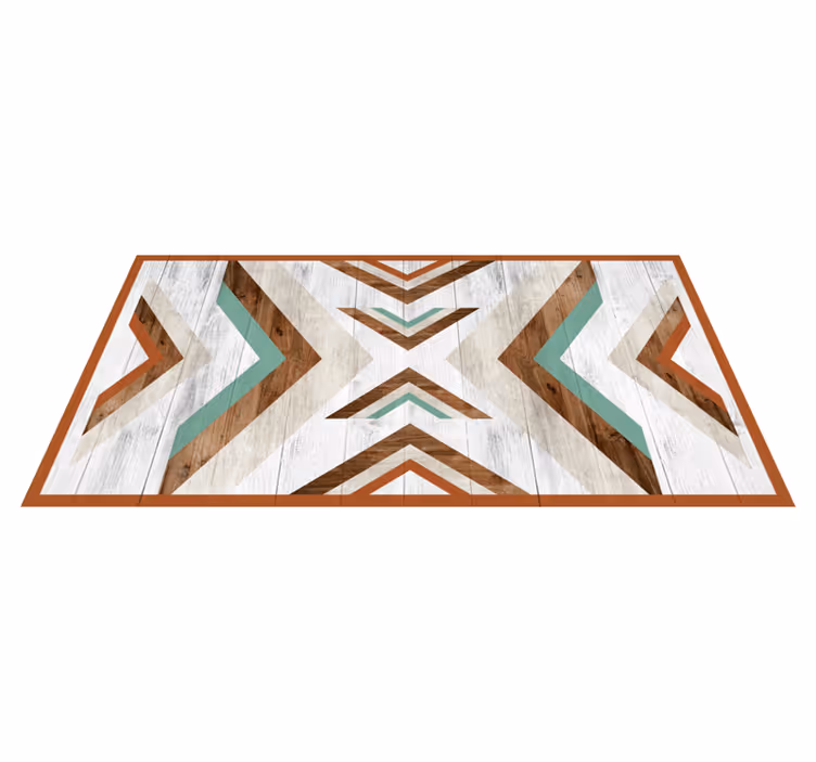 Tappeto vinile camera da letto struttura in legno a zig-zag - TenStickers