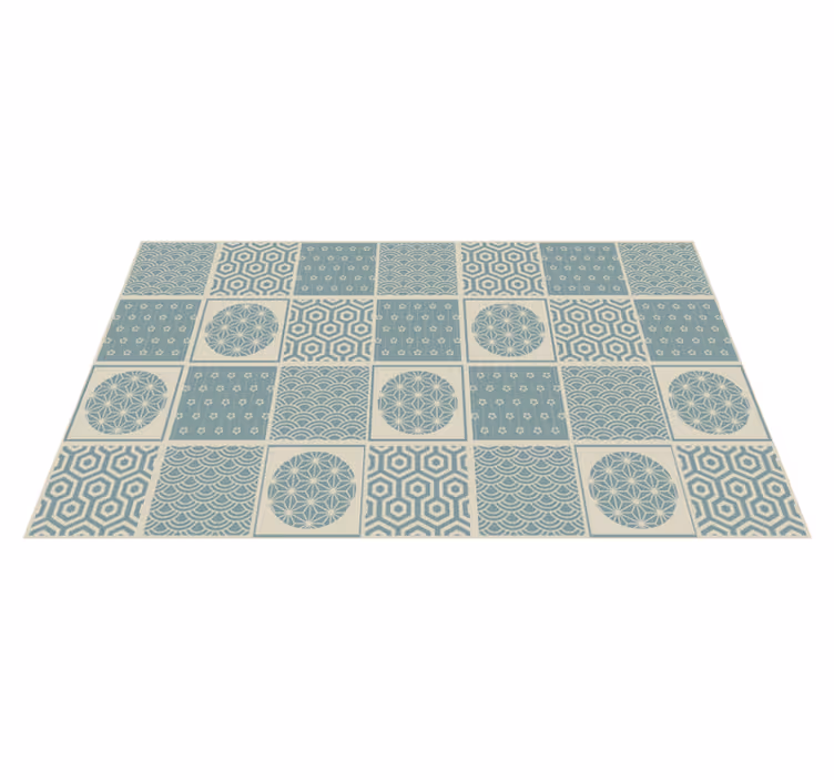 Tappeto vinile piastrelle blocchi con motivi geometrici - TenStickers