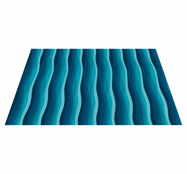 Tappeto in vinile soggiorno onde blu serene - TenStickers