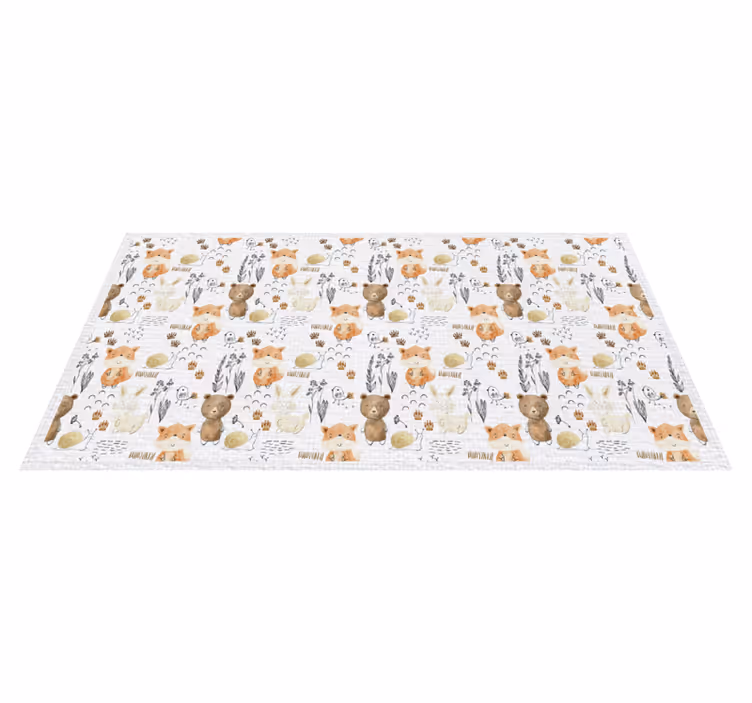 Tappeto vinile per bambini amici animali felici - TenStickers