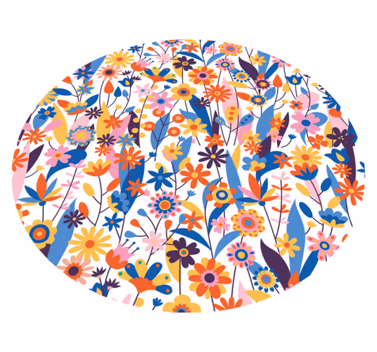 Tappeto in vinile natura fiori multicolori - TenStickers