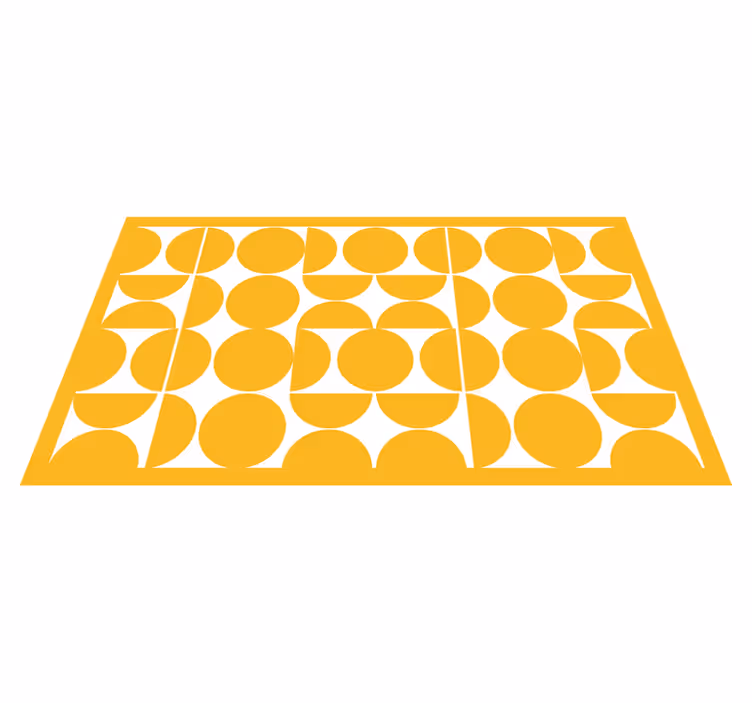 Tappeto in vinile con forme geometriche semicerchi gialli - TenStickers