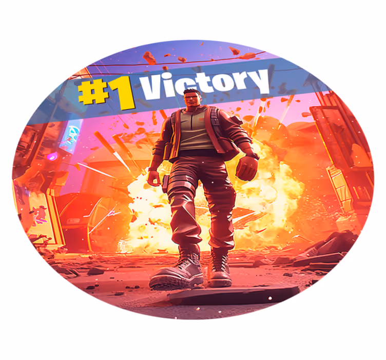 Tappeto in pvc Vittoria del soldato nel videogioco - TenStickers