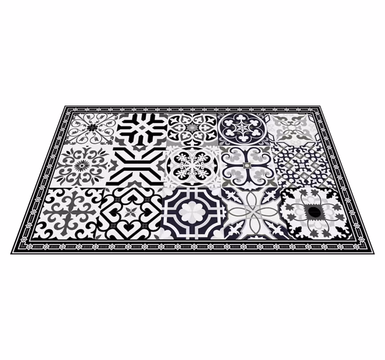 Tappeto in pvc effetto piastrella ornamento floreale - TenStickers