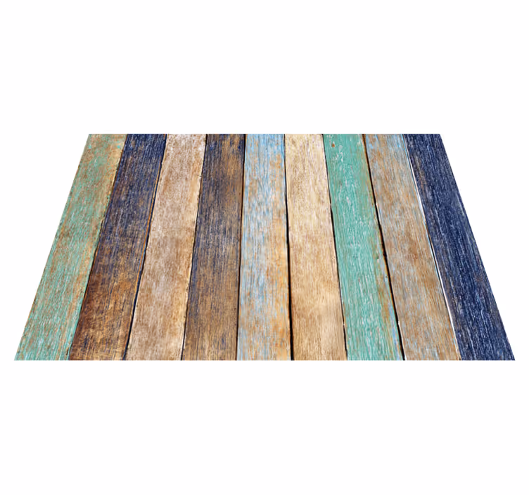Tappeto in pvc legno doghe di colore invecchiato - TenStickers