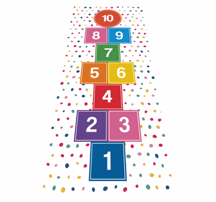 Tappeto in vinile giochi campana colorata - TenStickers