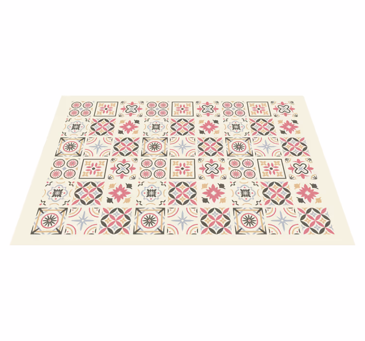 Tappeto in pvc effetto piastrella nicolle collage - TenStickers