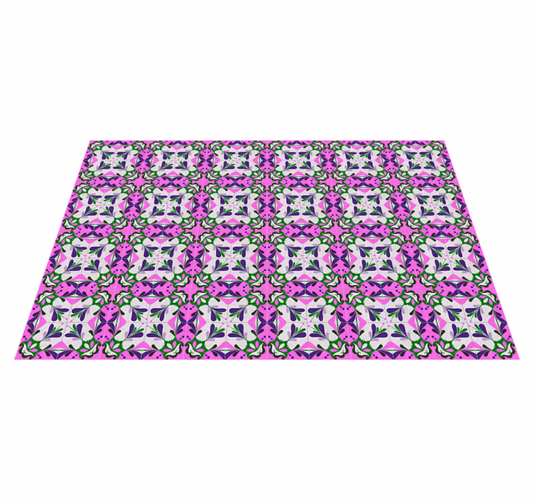 Tappeto in pvc retro/vintage piastrella idraulica rosa - TenStickers