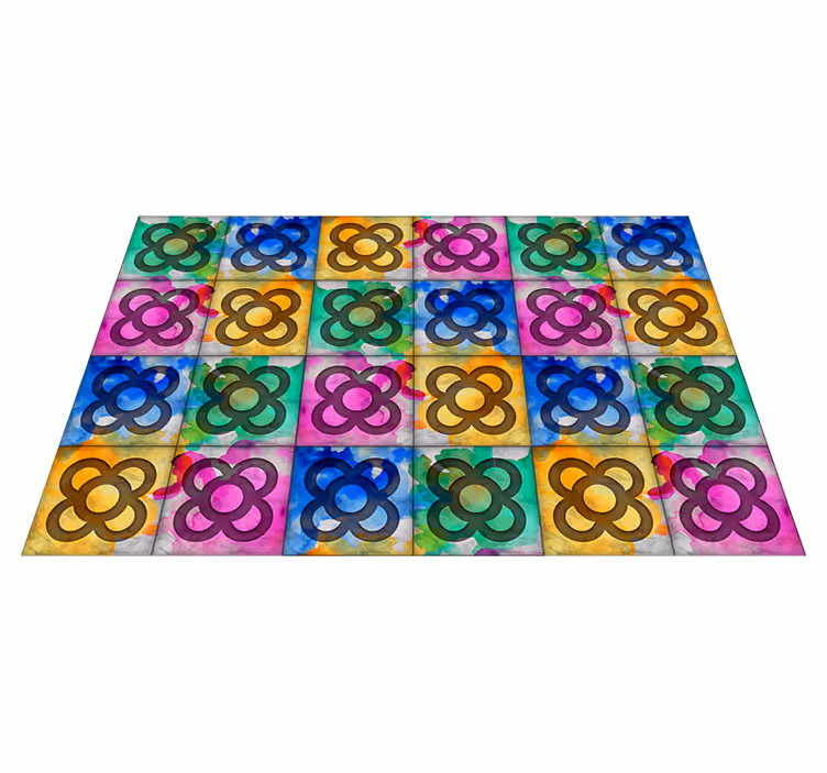 Tappeto in pvc retro/vintage piastrella panot colorata - TenStickers