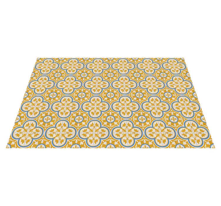 Tappeto in pvc retro/vintage piastrella idraulica gialla - TenStickers