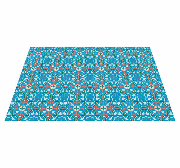 Tappeto in pvc retro/vintage piastrella idraulica blu - TenStickers