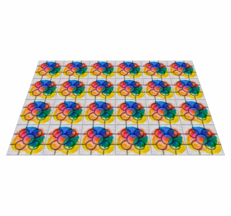 Tappeto in pvc retro/vintage piastrelle colorate Bilbao - TenStickers