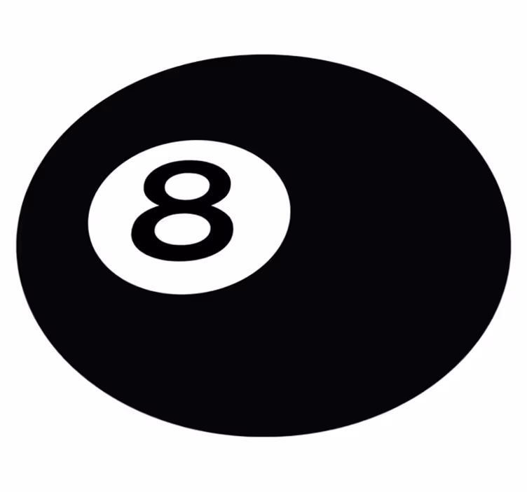 Tappeto in pvc rotondo palla da biliardo numero 8 - TenStickers