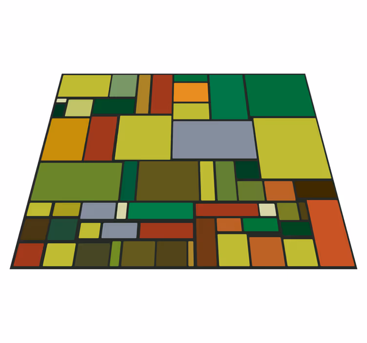 Tappeto in vinile con forme geometriche mosaico retrò multicolore - TenStickers