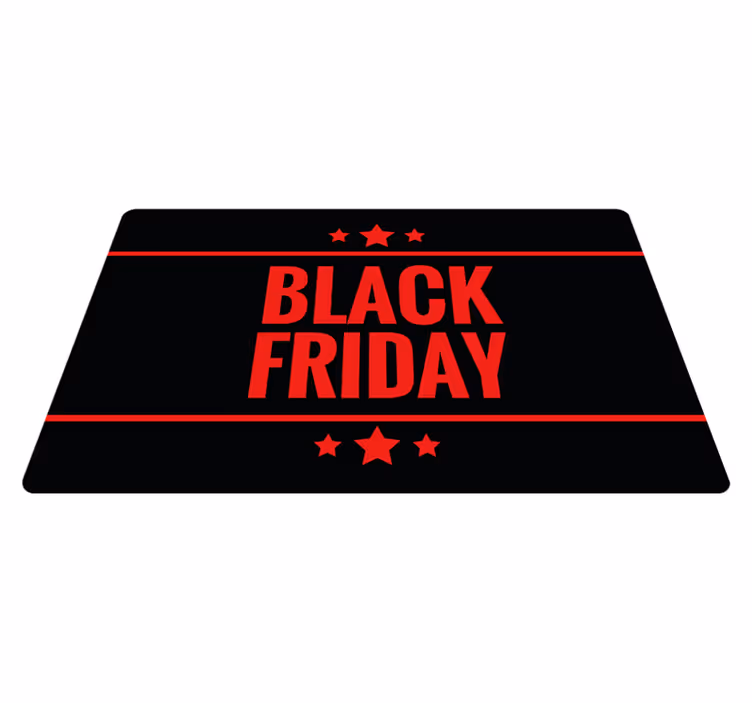 Tappeto in pvc nero venerdì Nero! È il giorno più grande dell'ann - TenStickers
