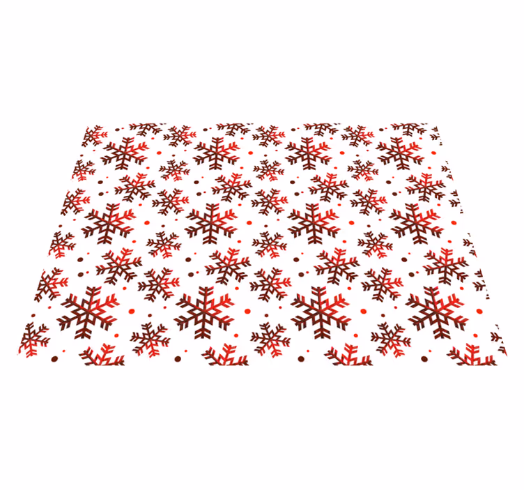 Tappeti natalizi in vinile fiocchi di neve rossi - TenStickers