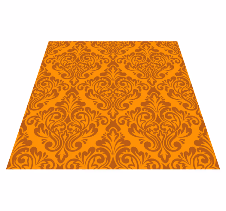 Tappeto in pvc arancione damasco d'epoca - TenStickers