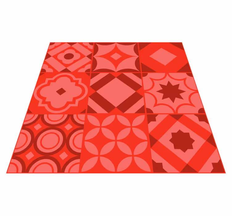 Passatoia in vinile cucina piastrelle rosse - TenStickers