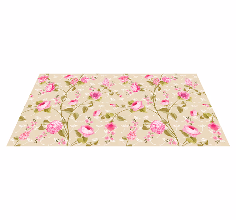 Tappeto vinile fiori superficie con motivi floreali - TenStickers