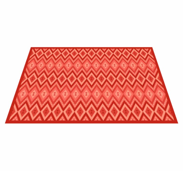 Tappeto vinile rosso design vintage etnico - TenStickers