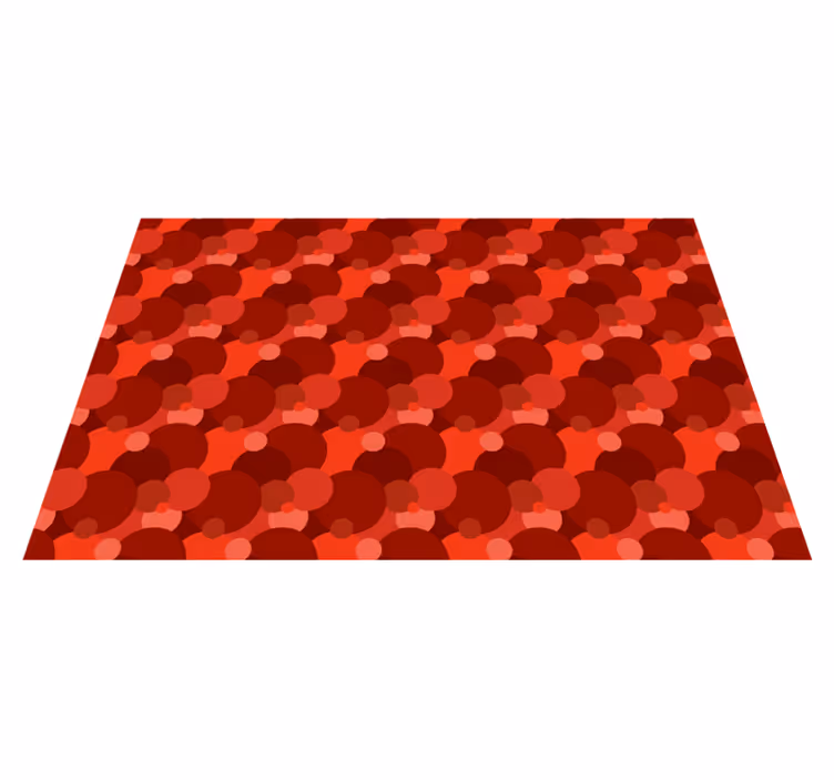 Tappeto vinile rosso modello di cerchi moderni - TenStickers
